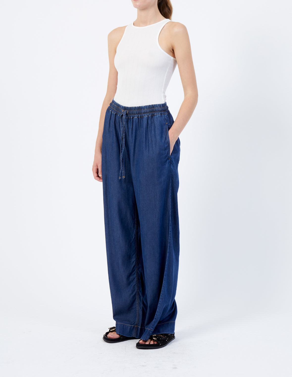 74YNE Collorado Denim Fluid trouser - extra long length