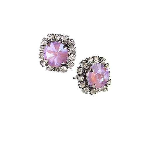 HU039 Chantily Vint - Crystal Encrusted Stud - Lilac Wine