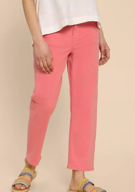 BLAKE STRAIGHT CROPPED JEAN IN BRIGHT PINK regular length