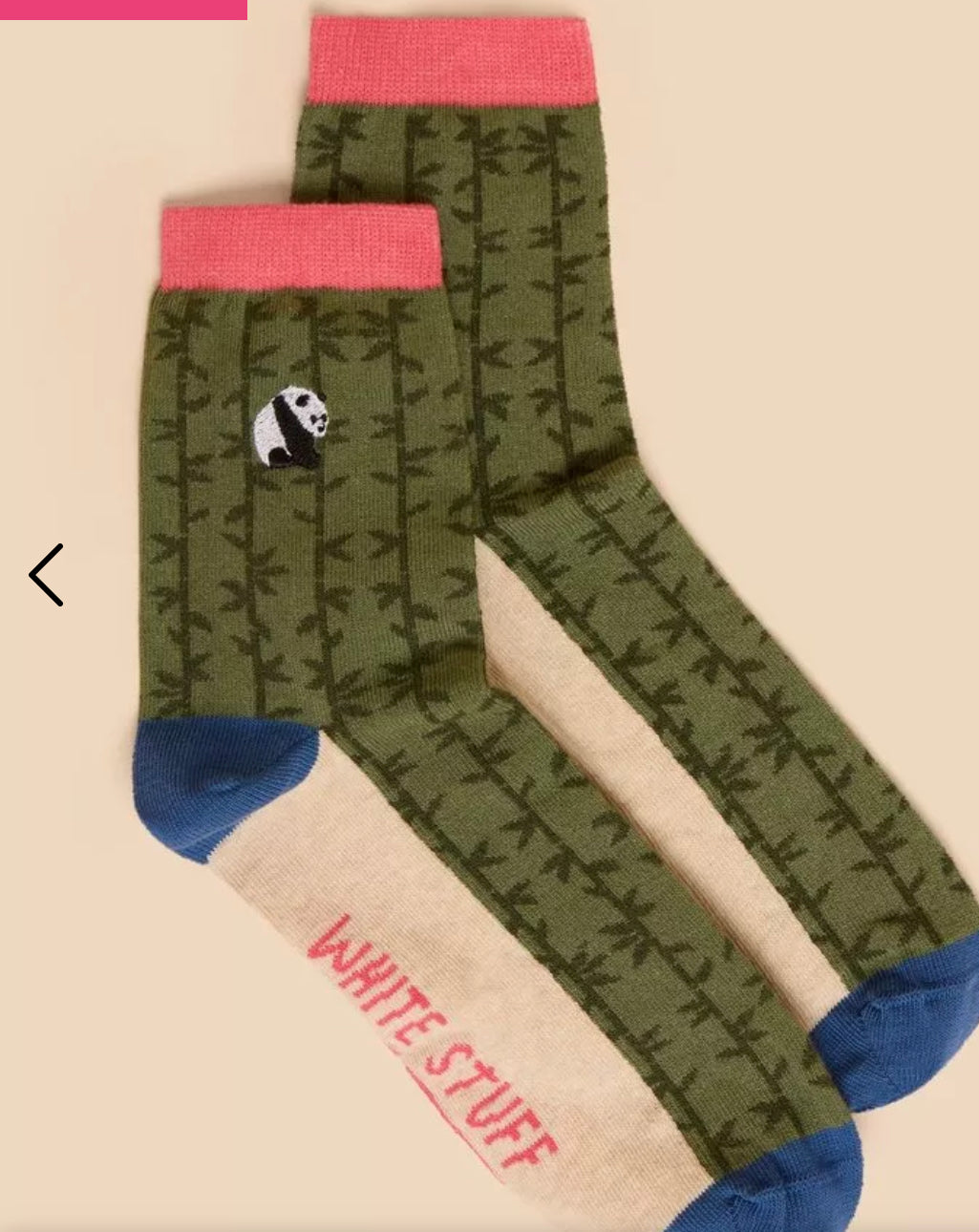 EMBROIDERED PANDA ANKLE SOCK IN GREEN MULT