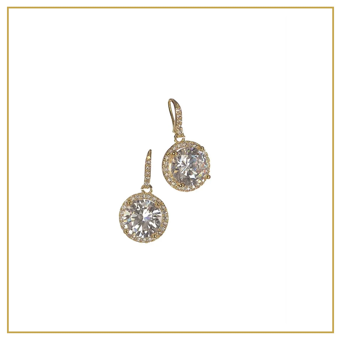 LF874 Crystal Drop on Demi Hoop - Gold/Clear