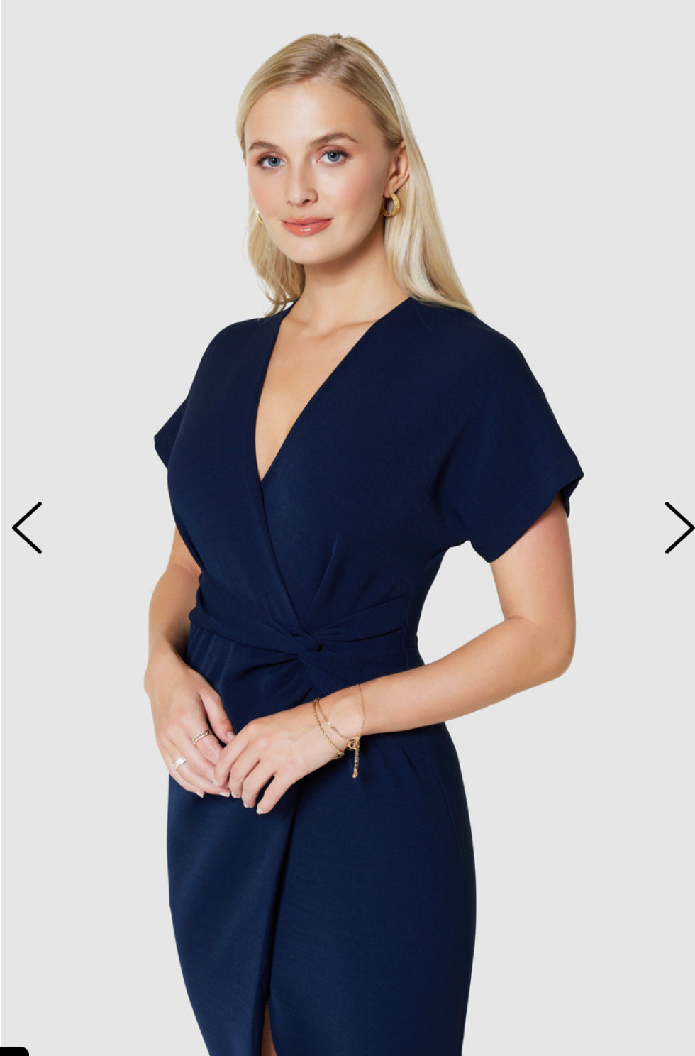 CLOSET LONDON NAVY KIMONO PENCIL DRESS