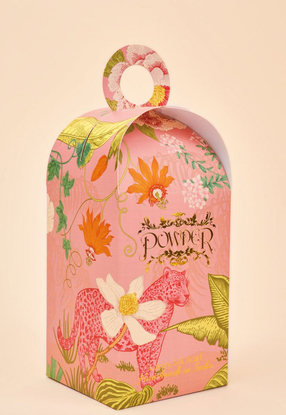 100% Silk Tropical Floral and Fauna Scarf - Petal £44.00