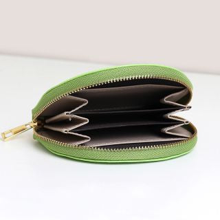 81509 Apple green faux leather half moon coin purse