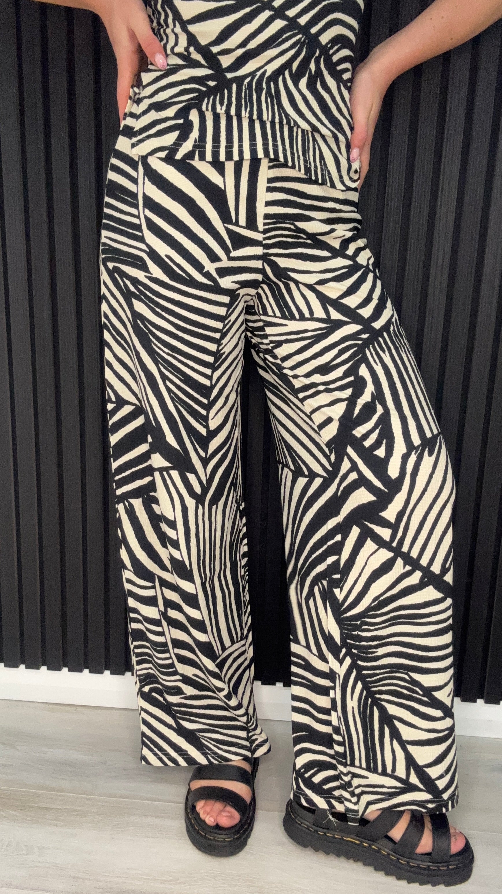zebra print co ord trouser set