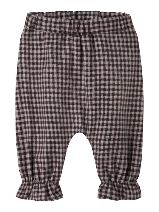 Gingham lilac and brown trousers