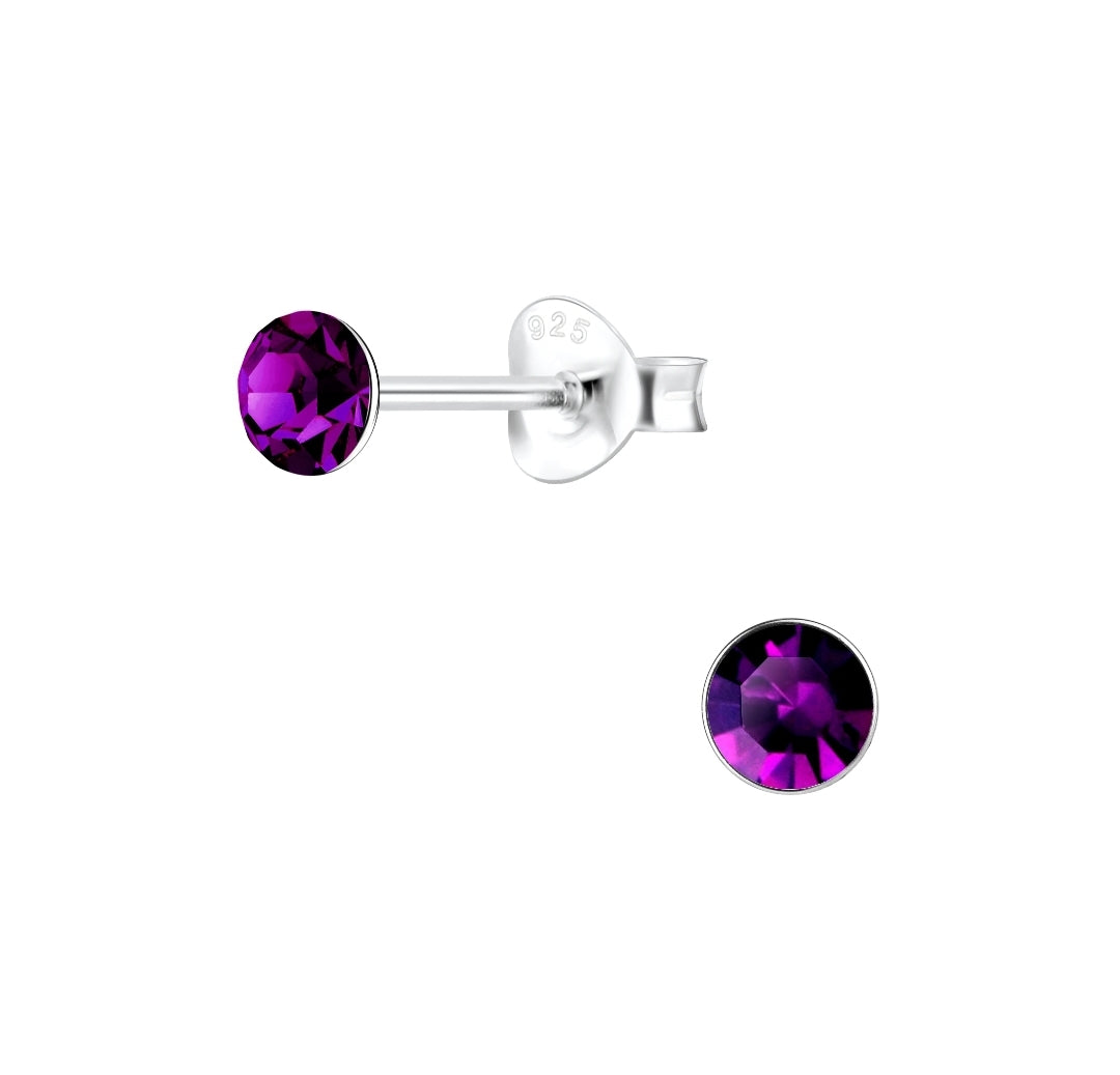 E1904 Silver Studs with a Selection of Colours