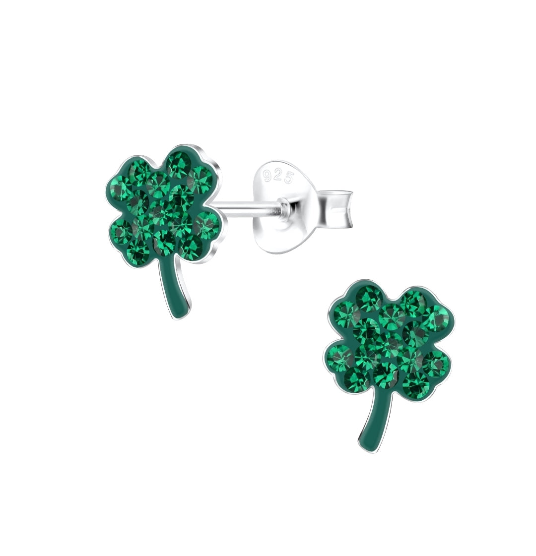 Lucky Four Leaf Clover Stud Earrings L215