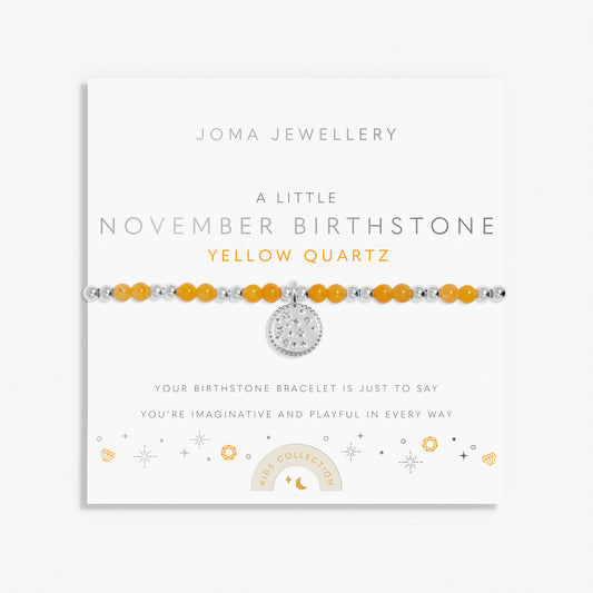 Kids' A Little 'November' Birthstone Bracelet In Silver Plating