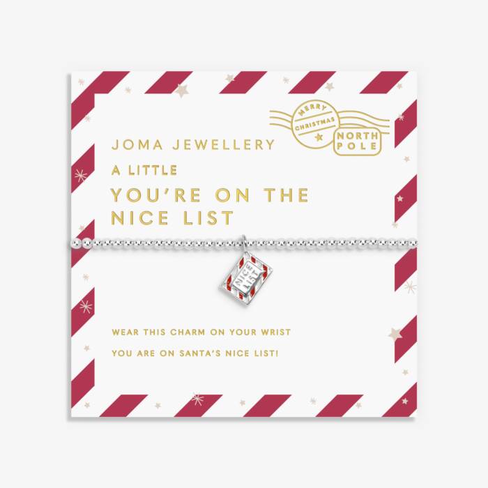 Love From Santa 'You're On The Nice List' Bracelet