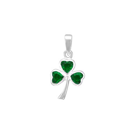 Emerald Green Shamrock Pendant CS177