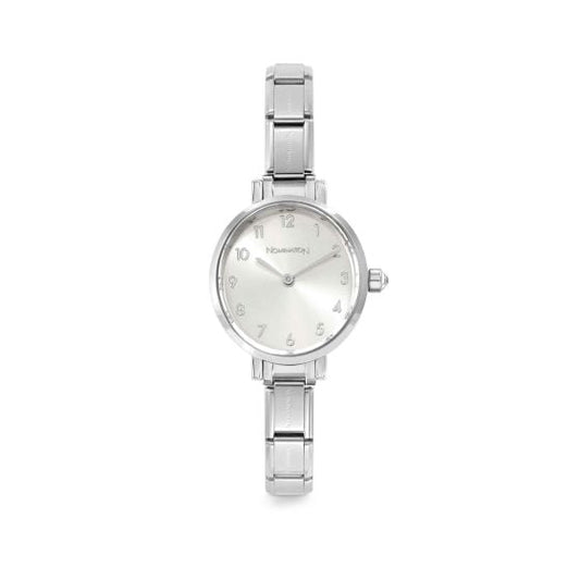 Paris Classic Stainless Steel & Round Silver Sunray Dial Watch