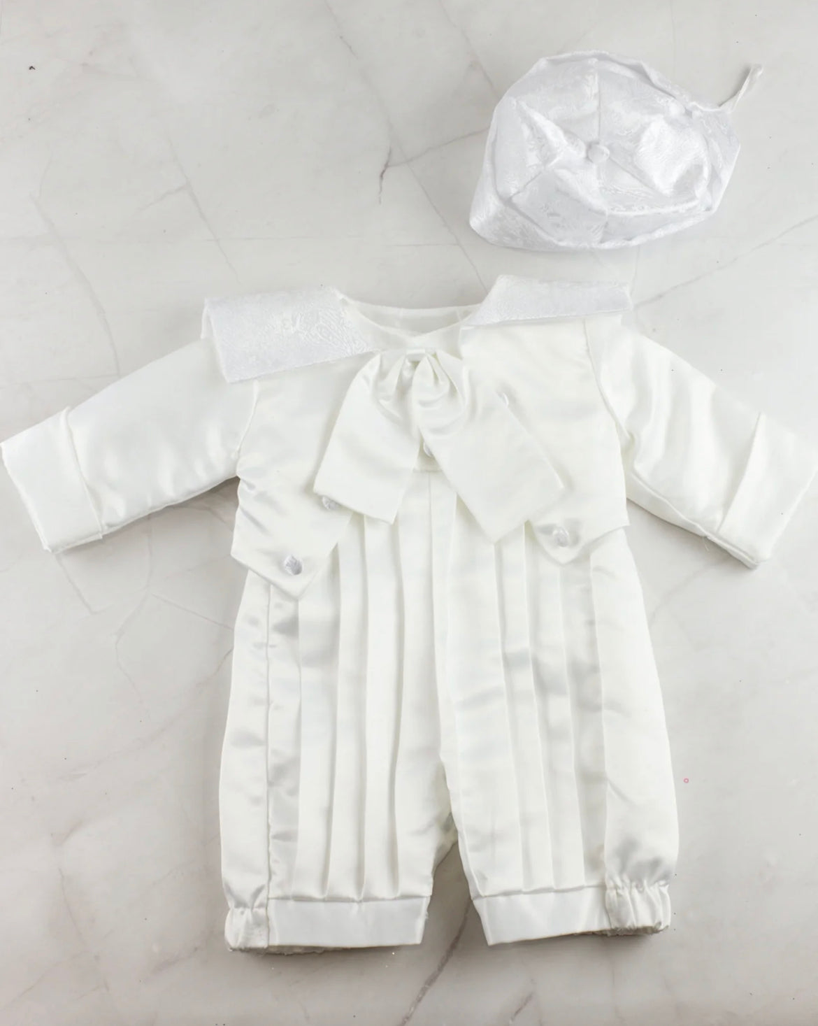 14065 Ivory Baby boy romper set