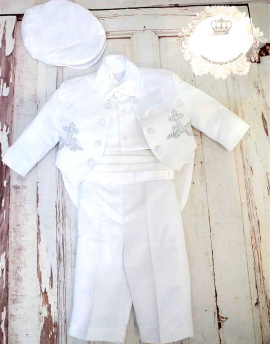 3718 Ivory Satin christening set,