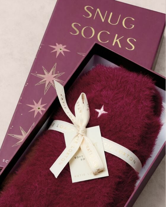 Gift Boxed Fluffy Socks - Cherry