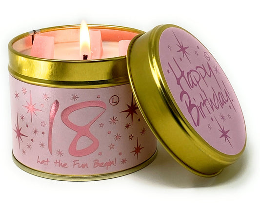 Happy Birthday 18th Scented Candle Tin