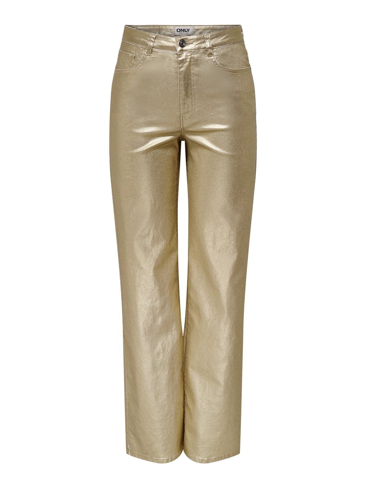 ONLY JUICY-VIV Gold High waist Wide Leg Fit Trousers