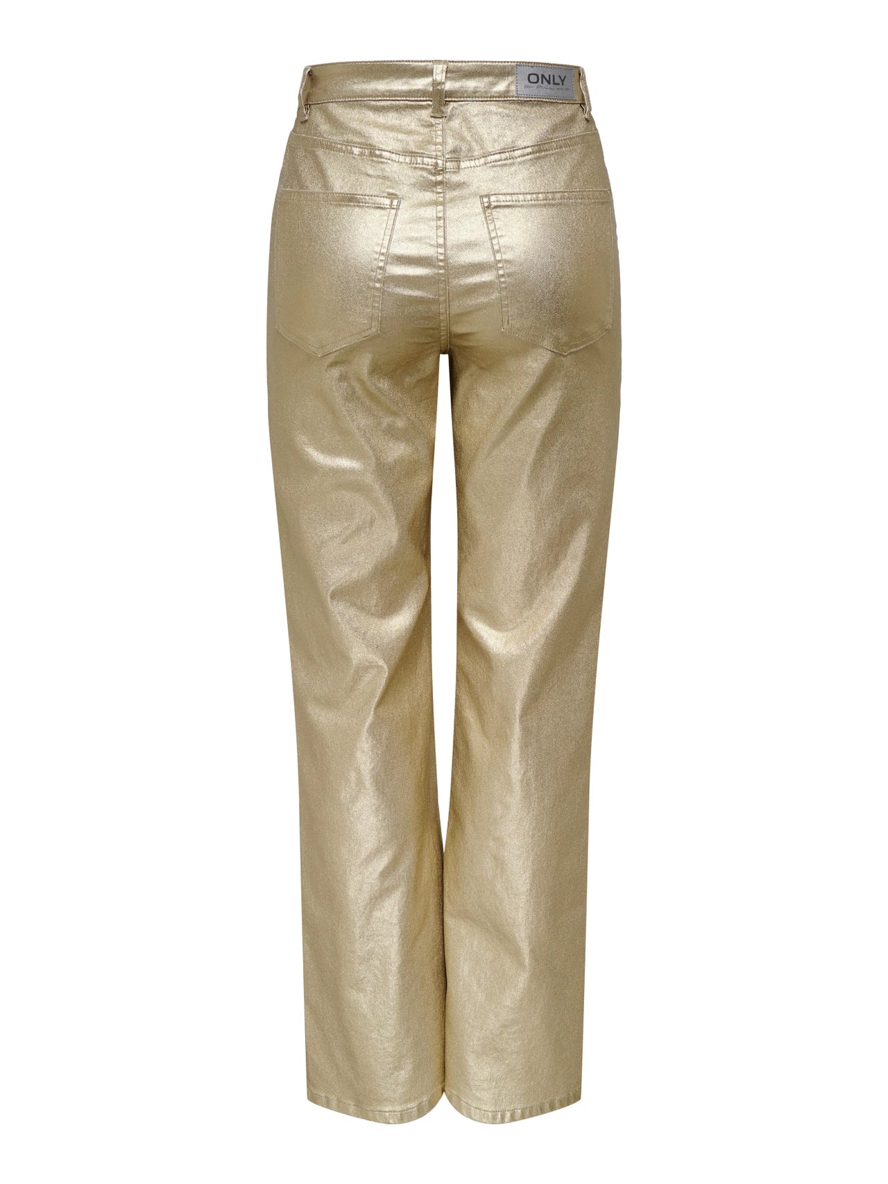 ONLY JUICY-VIV Gold High waist Wide Leg Fit Trousers