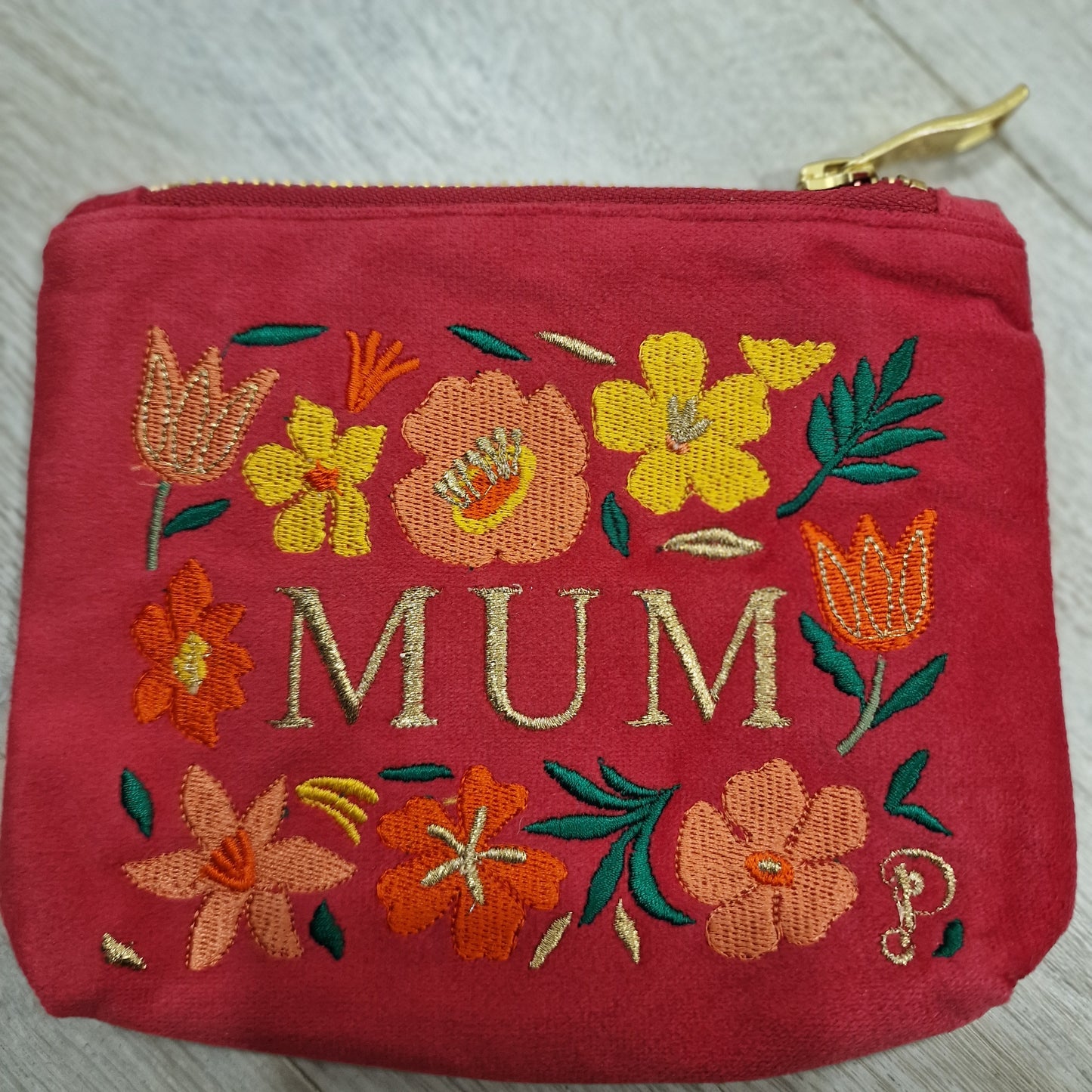 Velvet Mini Pouch - Pink Mum