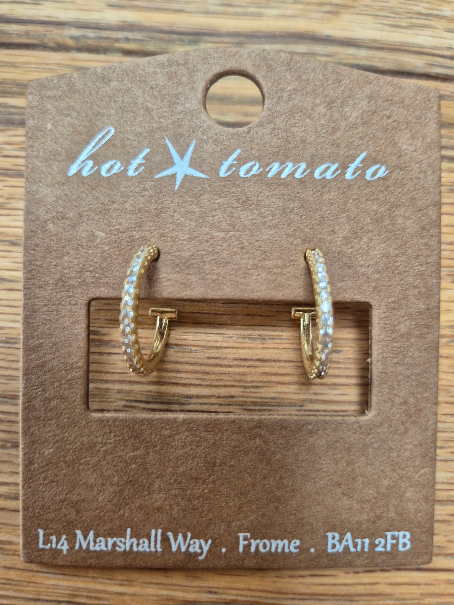 Hoops set W/Sparkle - Worn Gold & Zircon Earrings