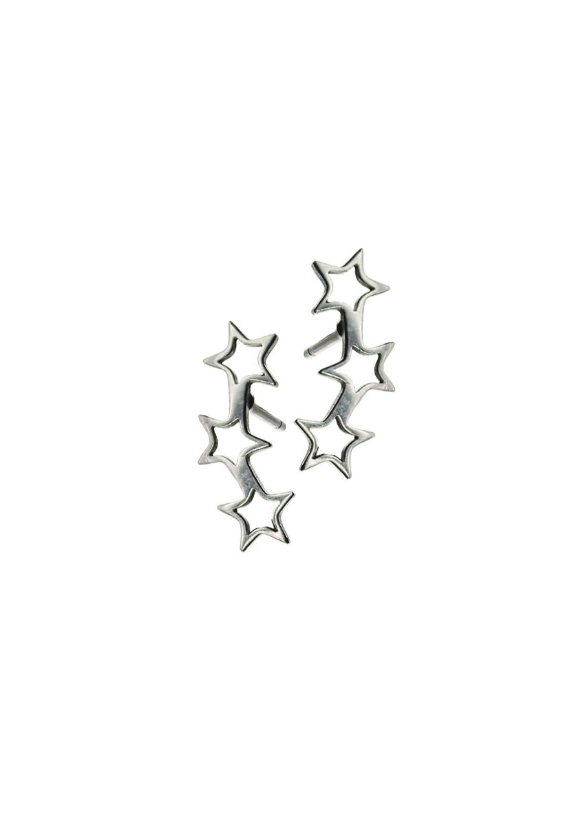 Micro Stars - Silver Finish Earrings