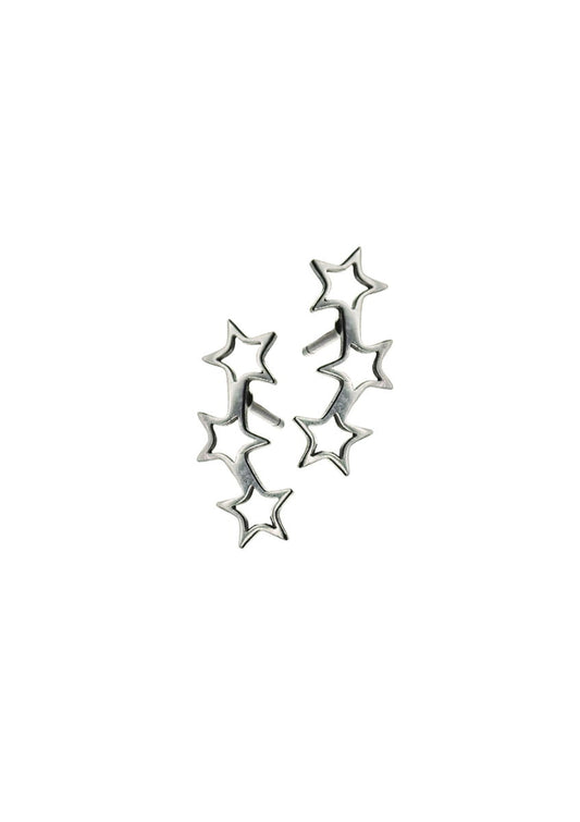 Micro Stars - Silver Finish Earrings