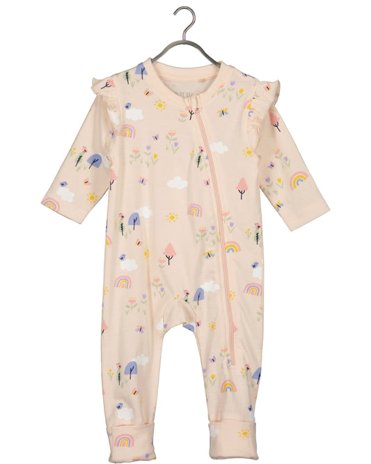 Peach girls colourful babygrow