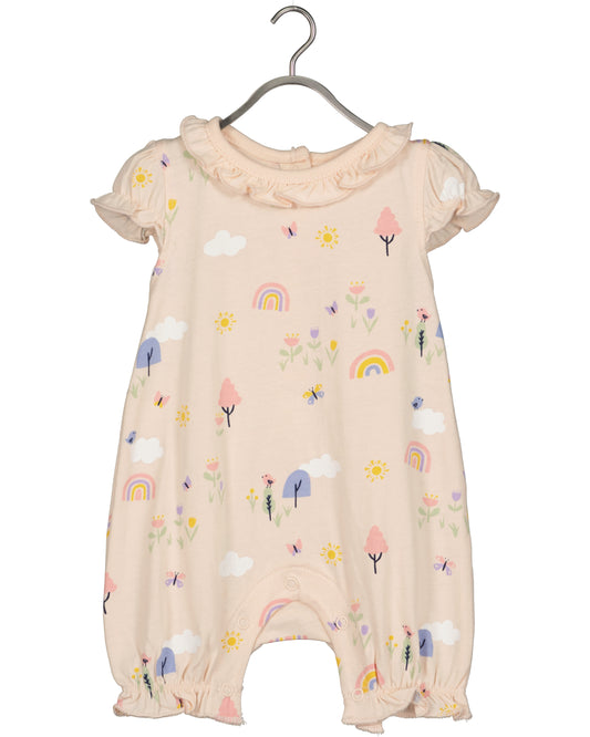 Peach girls colourful romper