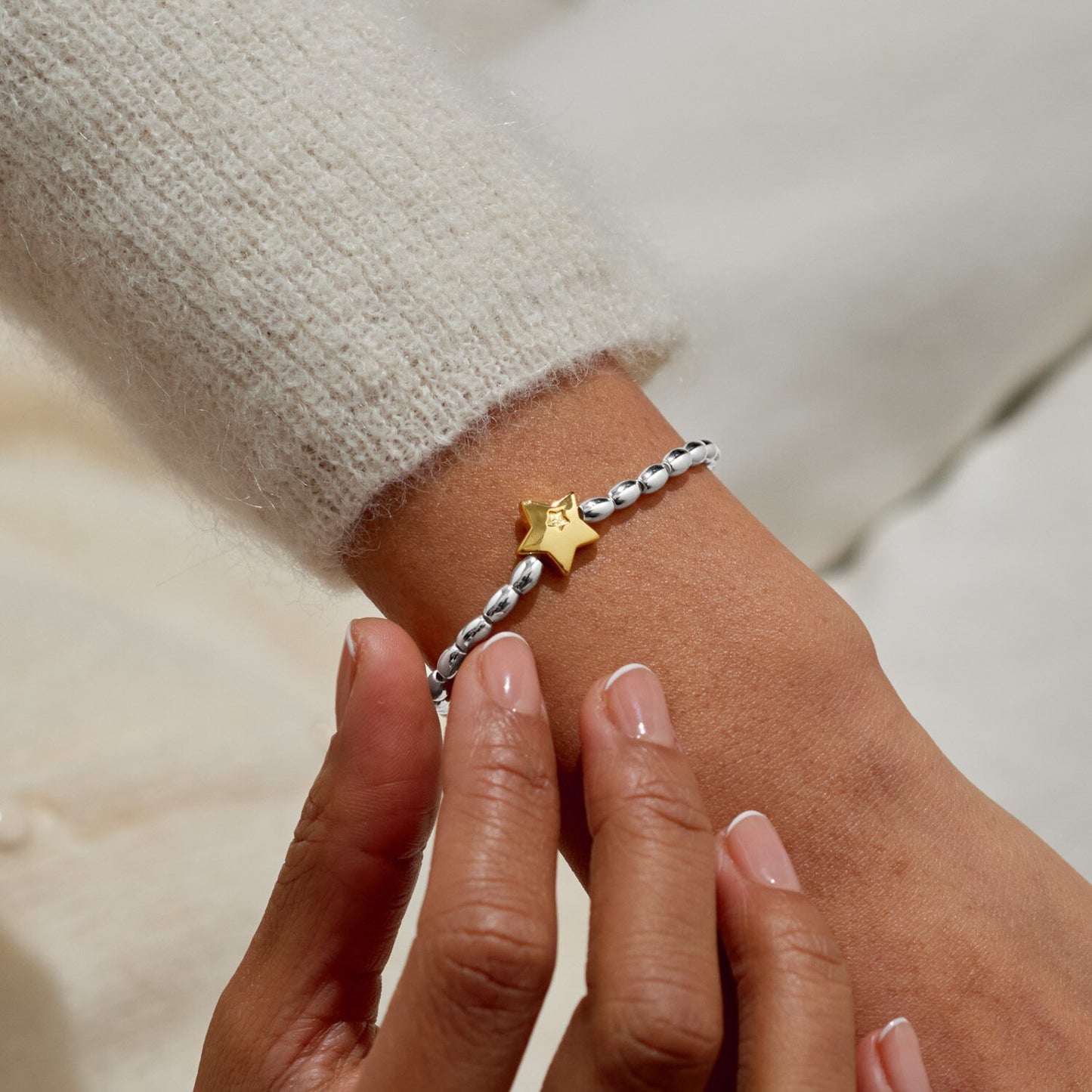 Christmas Wish 'Merry Christmas' Bracelet In Silver And Gold Plating