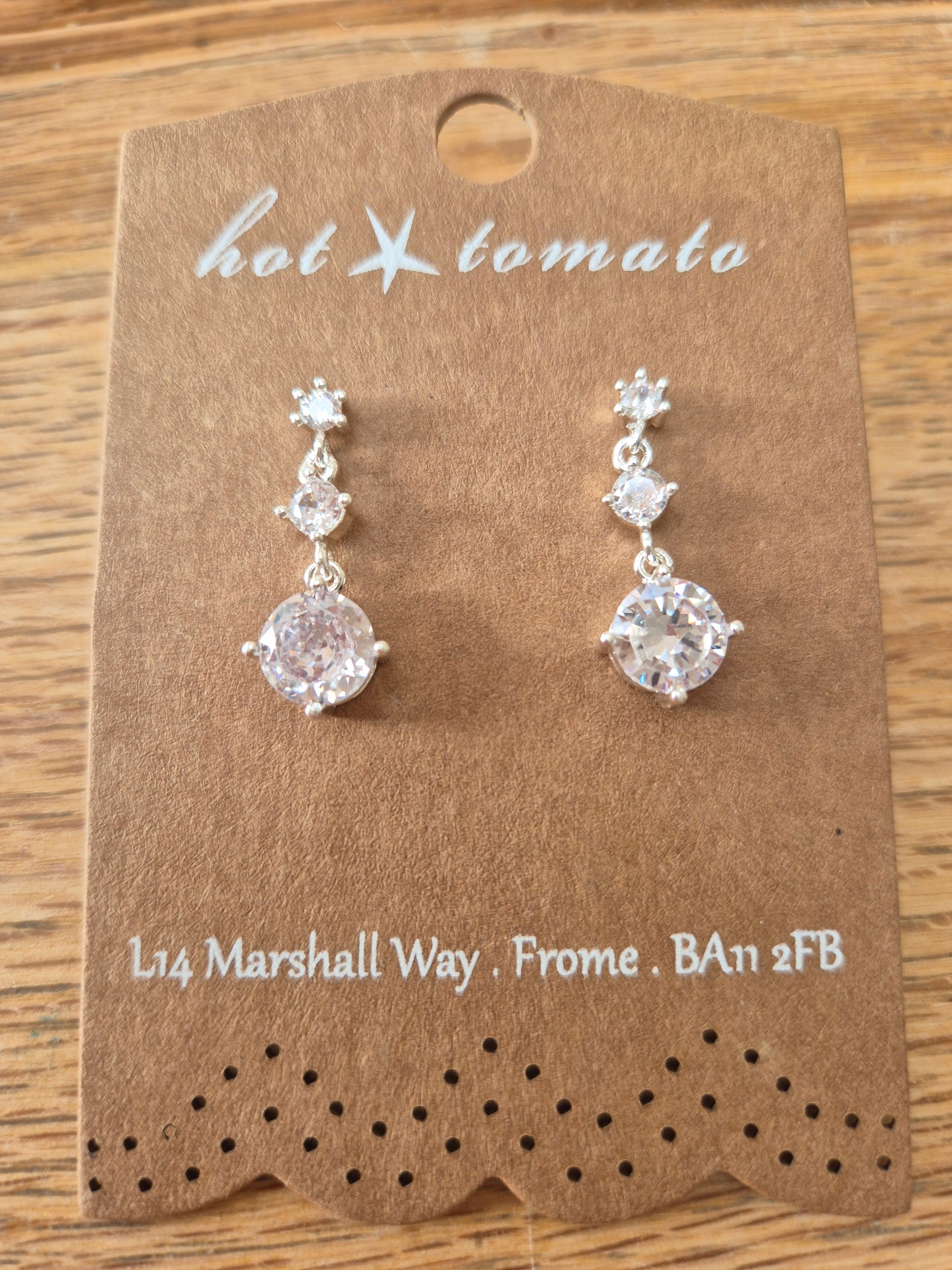 Vint Style Crystal Trilogy Drop Earring - Silver/Clear