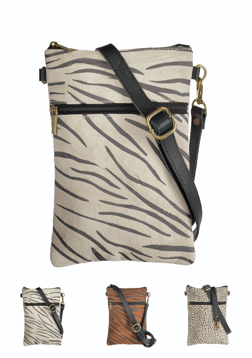 Safari Crossbody - Patchwork Goat Skin - Zebra bag
