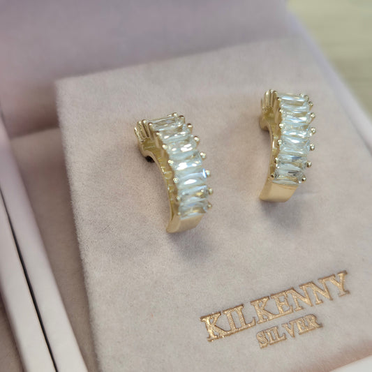 CRYSTAL SMALL HOOP EARRING YG E1995