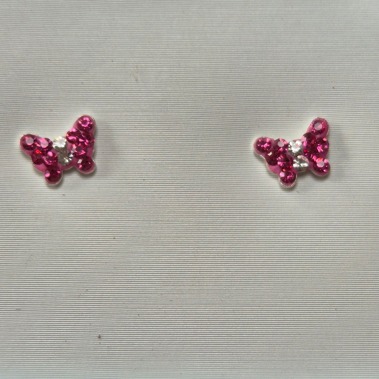 PINK SPARKLE BUTTERFLY EARRINGS