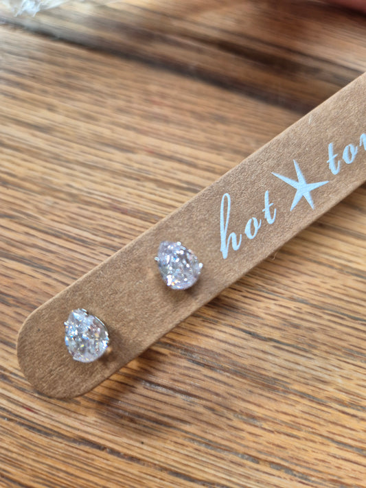 Sparkle pear drop stud earrings