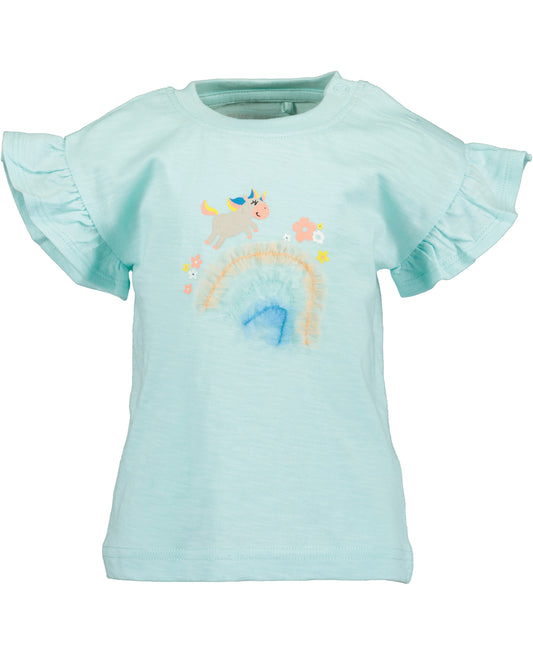 Coral leggings and aqua & white tops girls 3 piece set