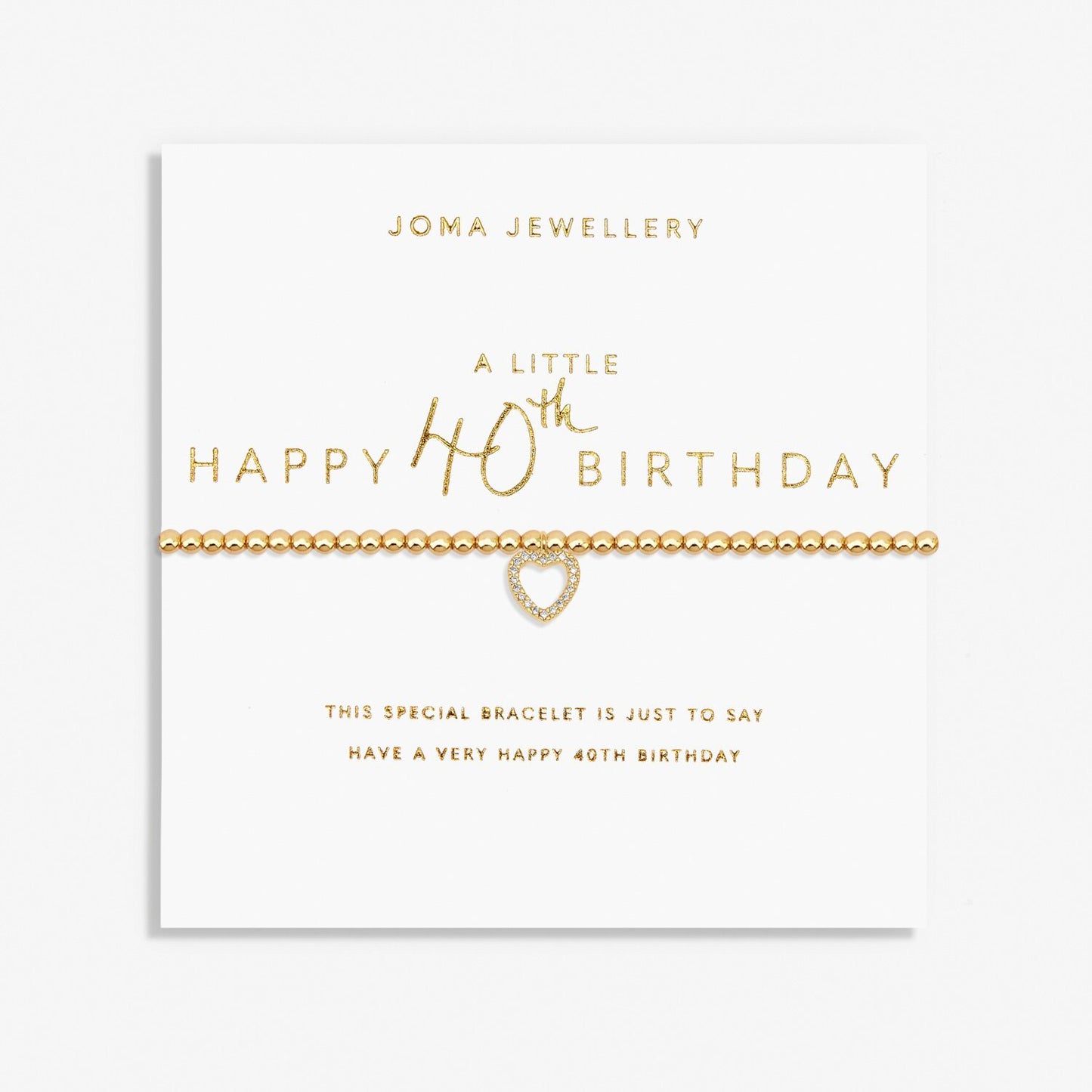 A Little ' Happy 40th Birthday ' Bracelet - gold