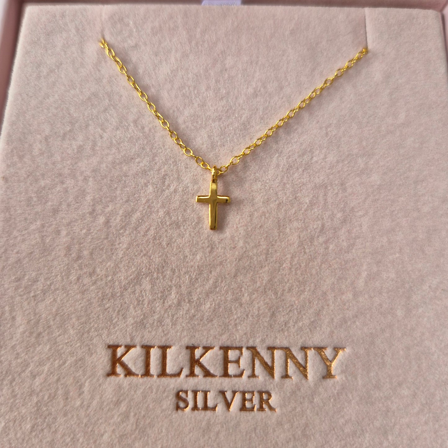 Small cross pendant - plain gold
