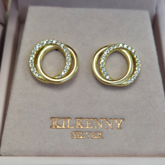 DOUBLE CIRCLE EARRING YG E2026