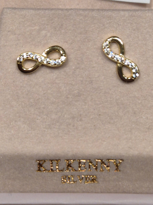 Infinity Earrings with Cubic Zirconia – Silver E1854