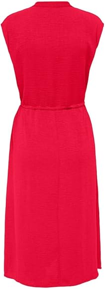JDYDIVYA LIFE S/L MIDI DRESS WVN DIA SKI PATROL RED