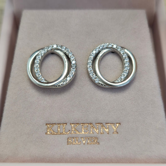 DOUBLE CIRCLE EARRING SILVER E2026