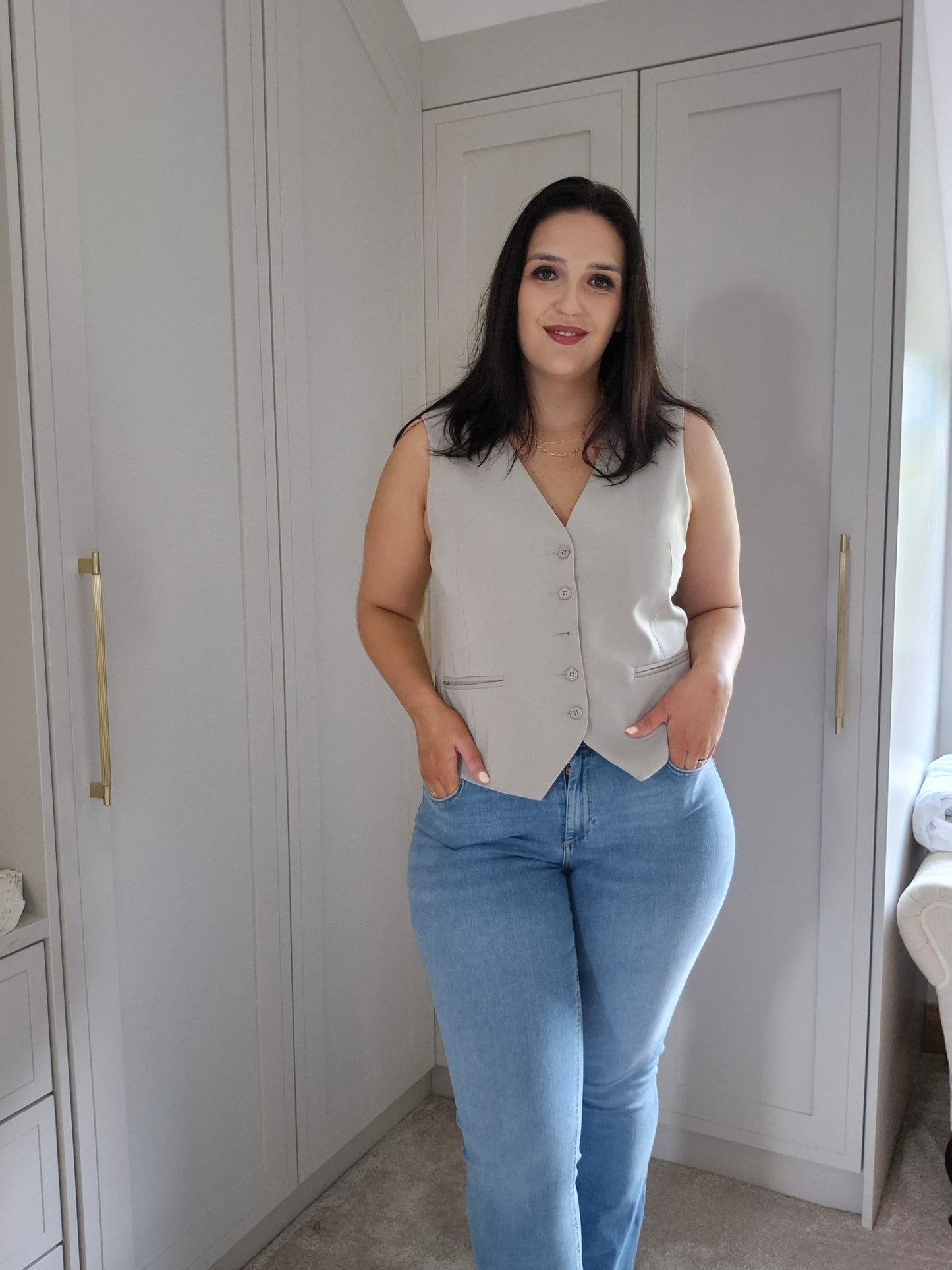 Light blue denim flare