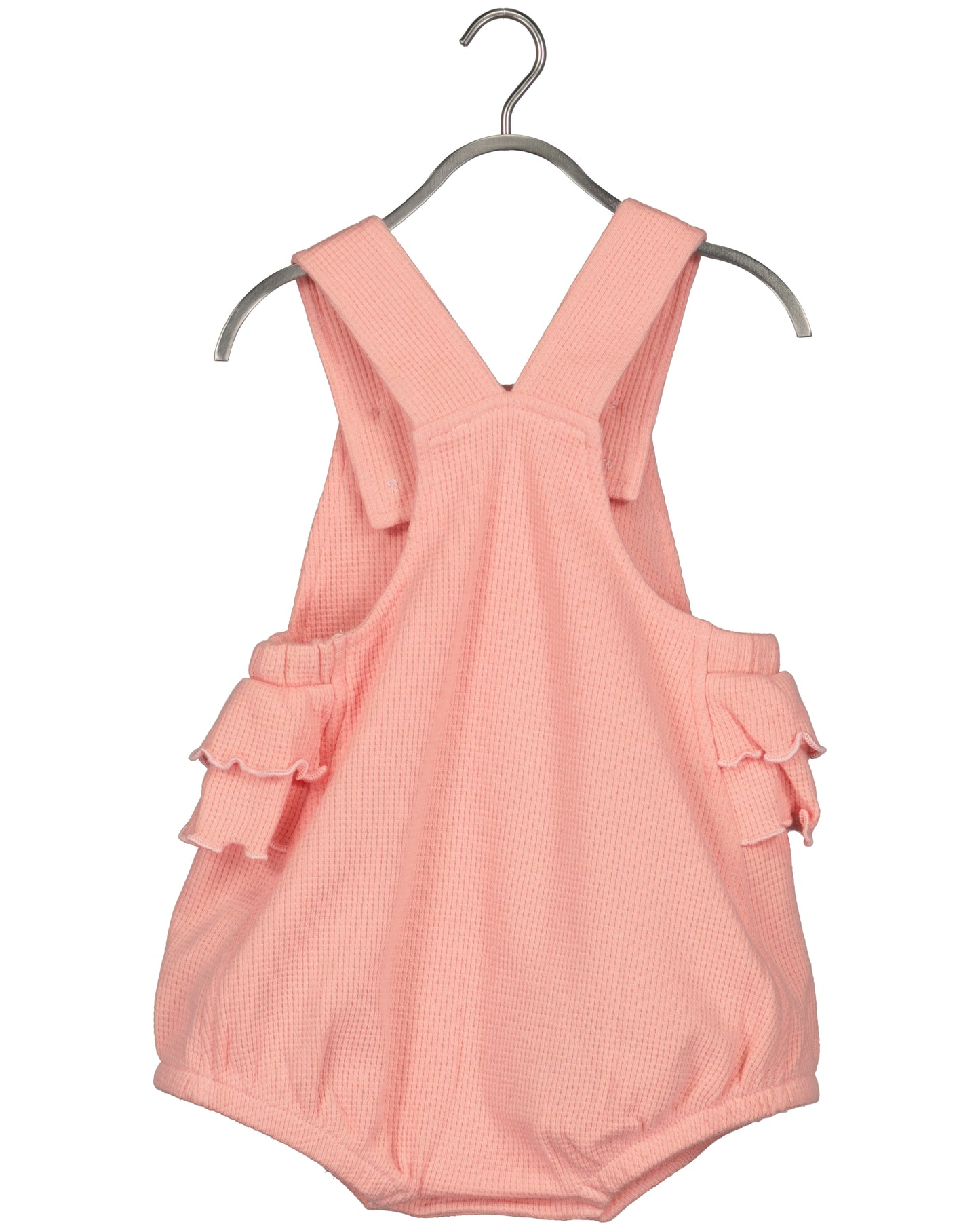 Coral tulip romper and white top girls 2 piece set