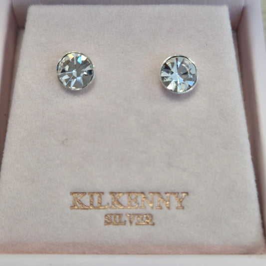 Clear CZ Circle studs E1880