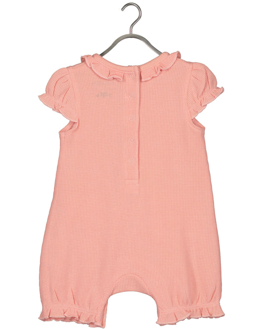 Coral girls flower romper