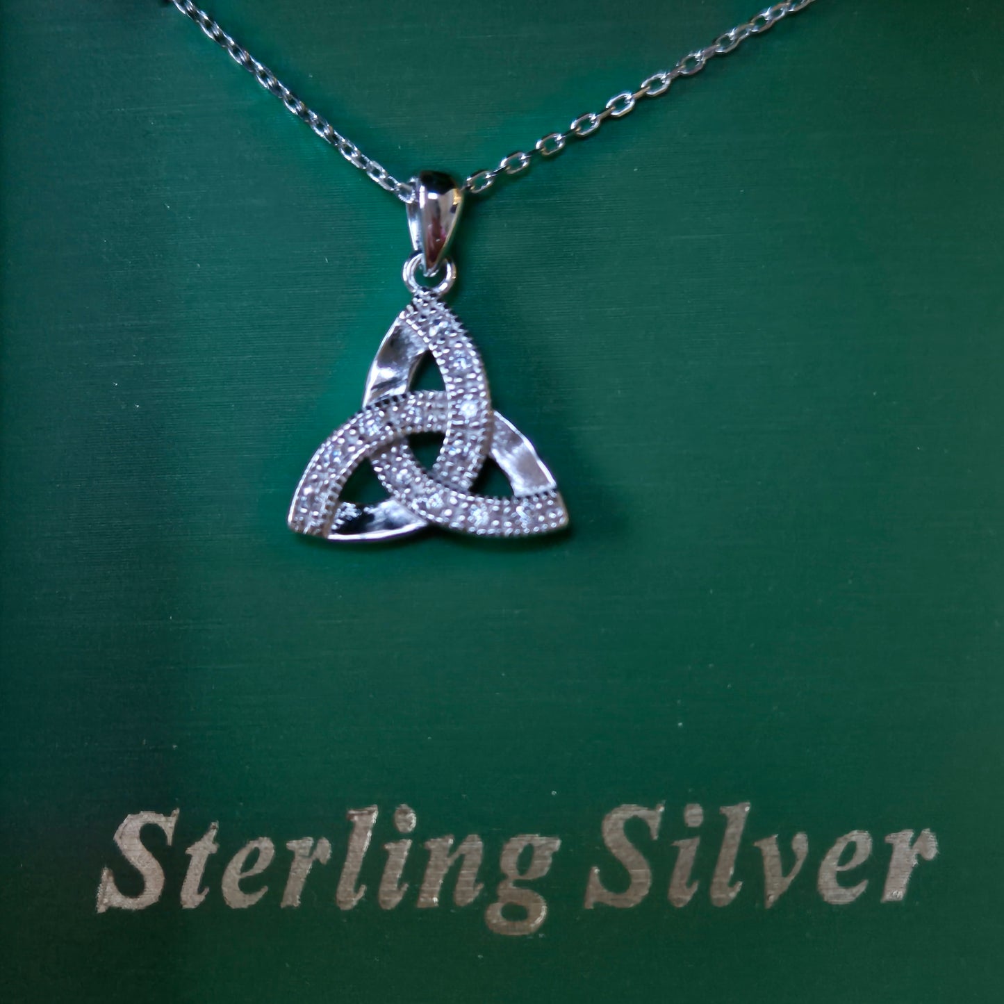 Celtic Trinity Pendant with stones