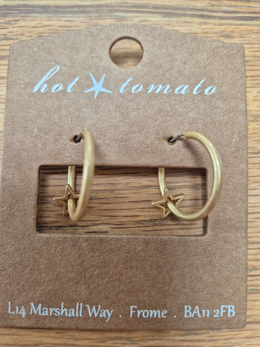 Orbit of a star hoops - Worn Gold earrings