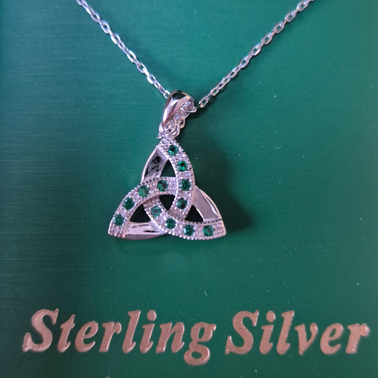 Celtic Trinity Pendant with stones