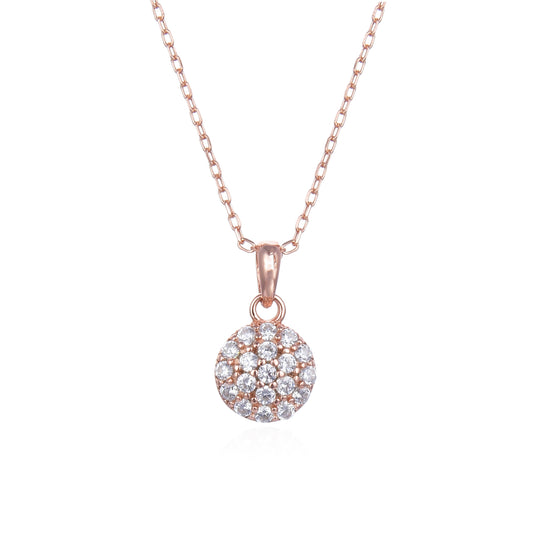 Pavé Necklace with Cubic Zirconia – Rose Gold L3201