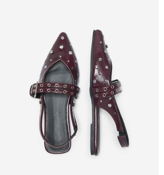 Laura burgandy sling back shoes